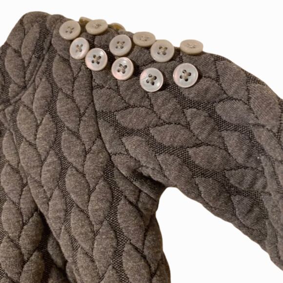 Le Top Baby Girls Gray Quilted Knit Dress Size 6 Months Long Sleeve - Picture 5 of 8